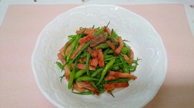 大根の実とベーコンの炒め物