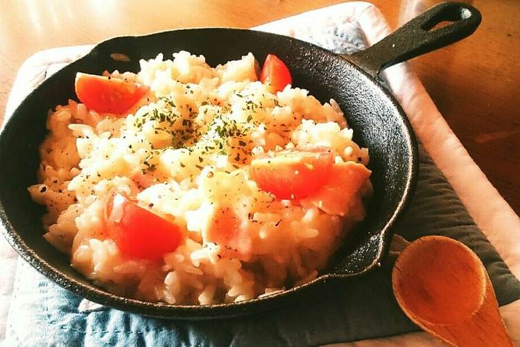 ランチに 簡単あつあつチーズリゾット レシピ 作り方 By マミーの大学生飯 クックパッド 簡単おいしいみんなのレシピが360万品