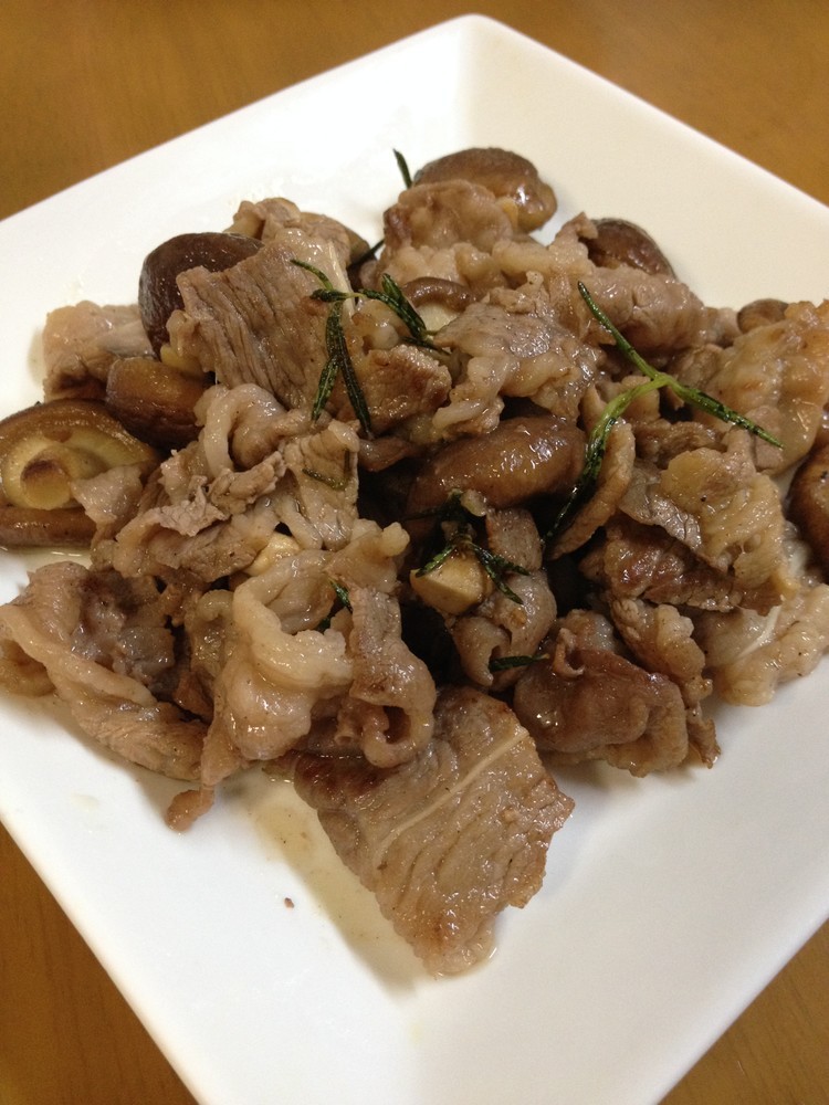 牛肉と生椎茸の栄養オイル焼の画像