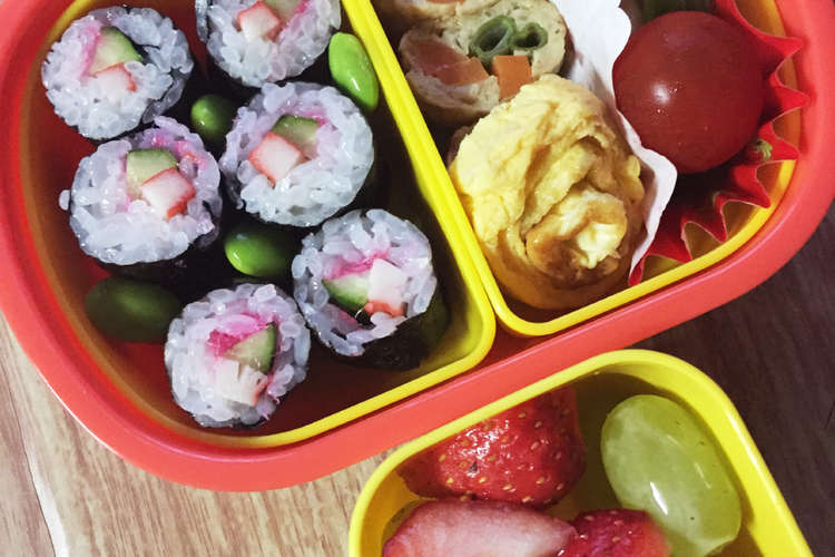 海苔巻きィ 幼稚園のお弁当 レシピ 作り方 By Lipstick クックパッド