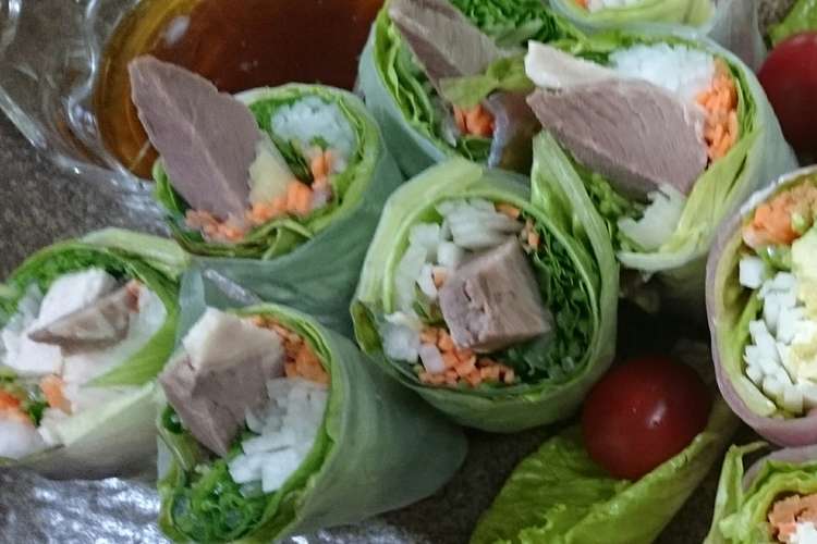 塩豚生春巻 ゆず胡椒ダレ レシピ 作り方 By 食いしん坊４人家族 クックパッド 簡単おいしいみんなのレシピが357万品