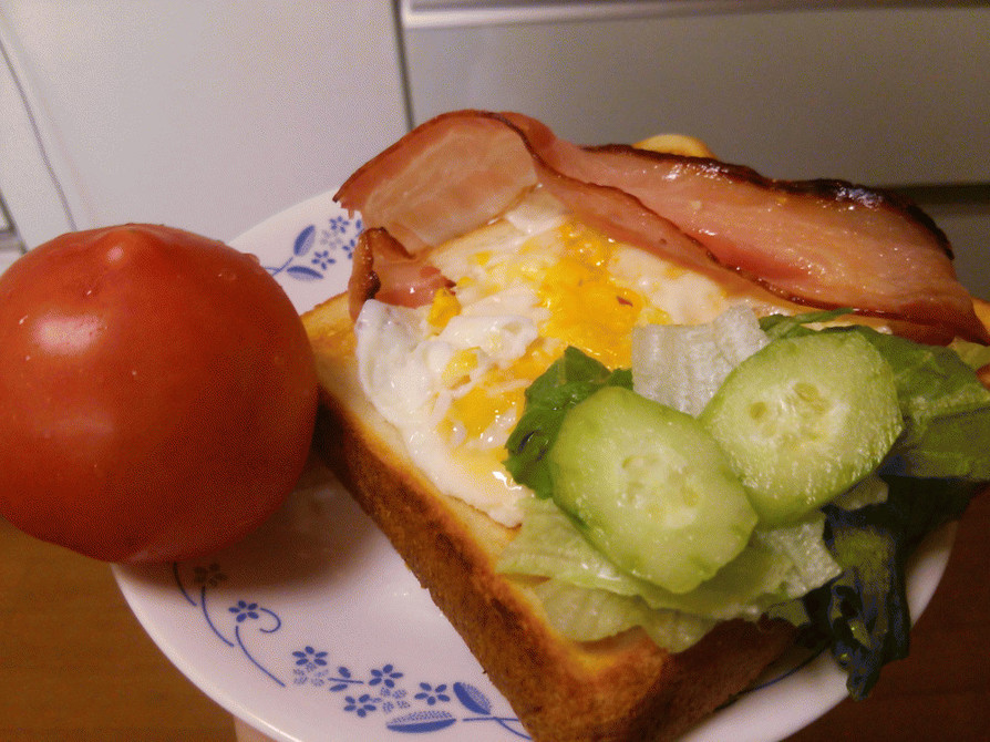 パンで！5分間朝食レシピ☆後片付け簡単！の画像