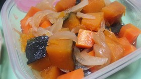 【レンジで簡単】カボチャ&人参の煮付け