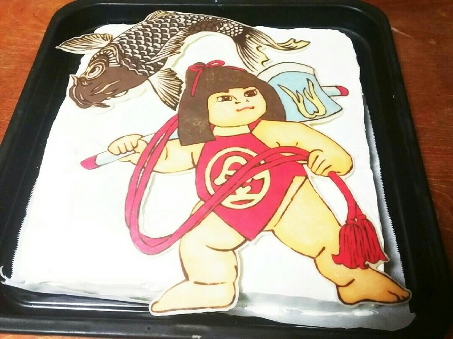 子供の日 金太郎 キャラチョコケーキの画像