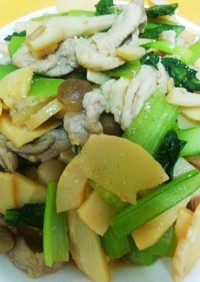 筍と小松菜の和風炒め