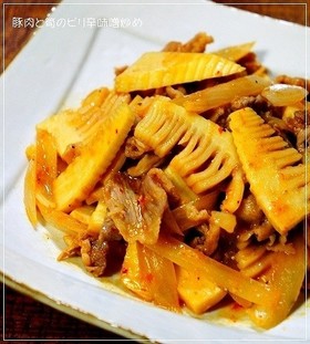 春の一品♪ 豚肉と筍のピリ辛味噌炒め