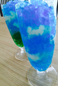 簡単可愛い☆かき氷シロップで青空ゼリー！