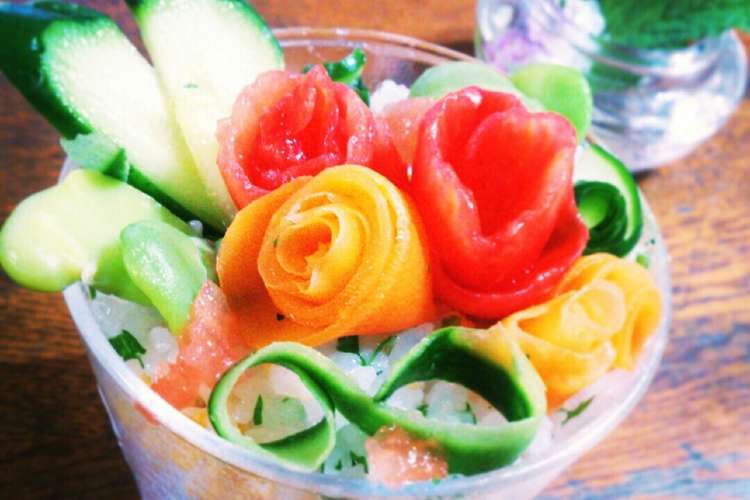 母の日に お花のカップ寿司 レシピ 作り方 By みみʕ ᴥ ʔ クックパッド 簡単おいしいみんなのレシピが361万品