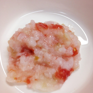 【離乳食中期】白身魚とトマトのリゾットの写真