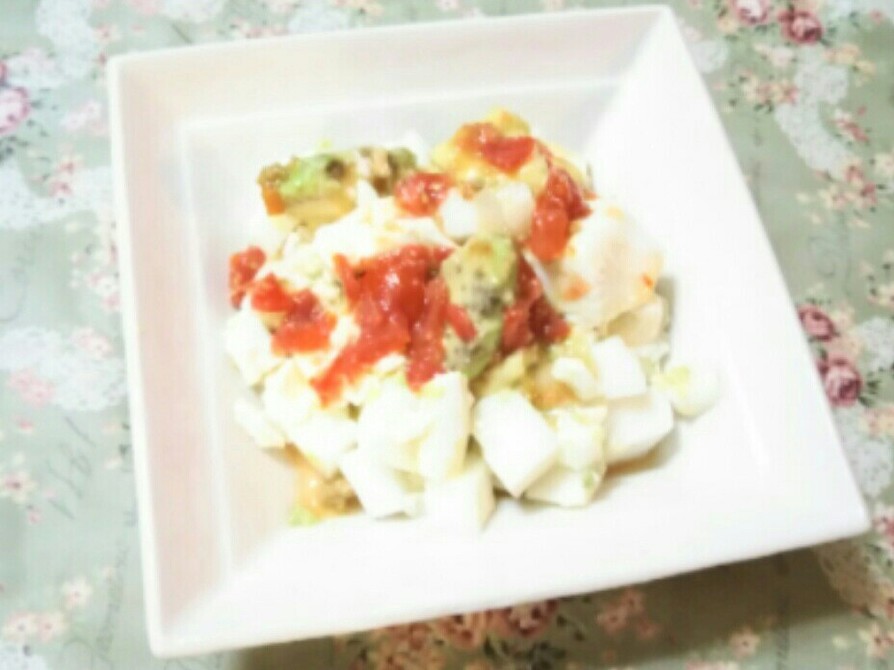 豆腐アボカド長芋を和風トマト生姜タレで♪の画像