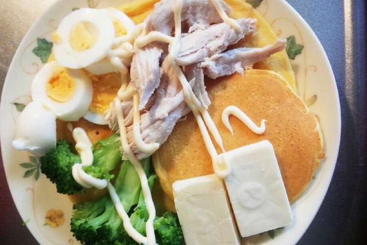 糖質オフ大豆パンケーキのランチプレート レシピ 作り方 By クックh25sf9 クックパッド