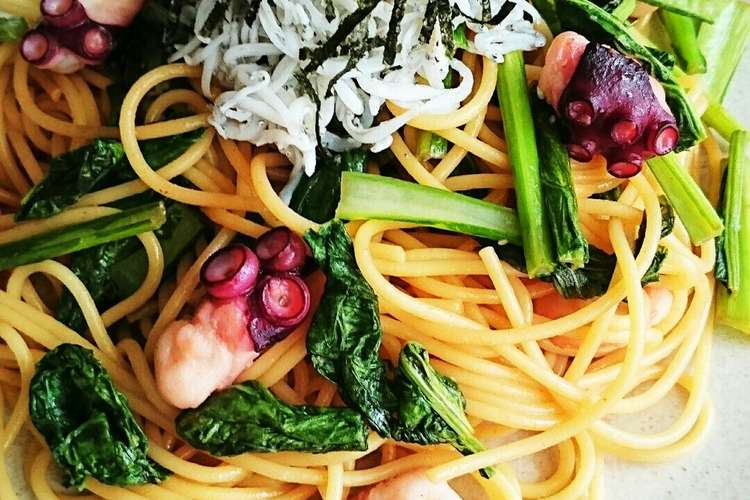 小松菜とタコの和風パスタ レシピ 作り方 By かこナール クックパッド 簡単おいしいみんなのレシピが352万品