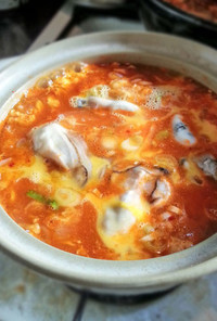 市販のスープで美味しい牡蠣キムチ鍋を作る