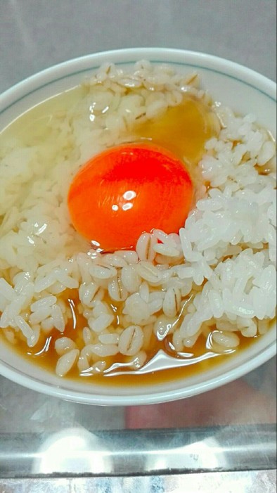 簡単！蕎麦湯でTKG ！卵かけご飯！の写真
