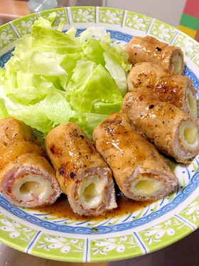 竹輪チーズの豚肉巻き