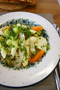 白アスパラ＆春野菜のパスタ