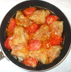 鶏もも肉とトマトのケチャップオイル煮の画像