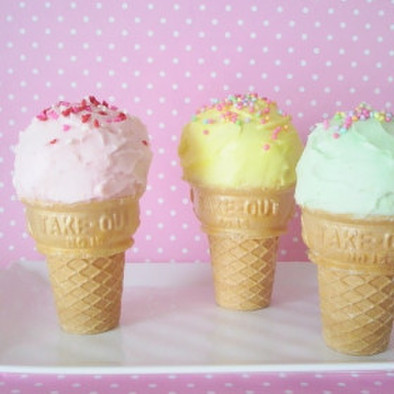 アイスクリームコーンカップケーキの写真