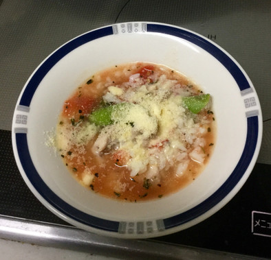 超簡単 ご飯の残りで作るトマトリゾットの写真