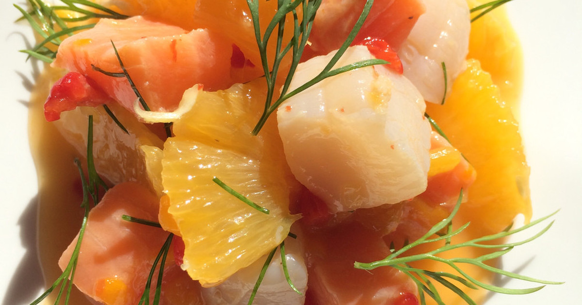 サーモンとホタテのオレンジマリネ by ＊mivmiv＊ 【クックパッド】 簡単おいしいみんなのレシピが357万品