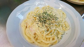 豆乳de低カロリー☆うどんカルボナーラ
