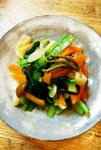 山菜と油揚げの小松菜のおひたし