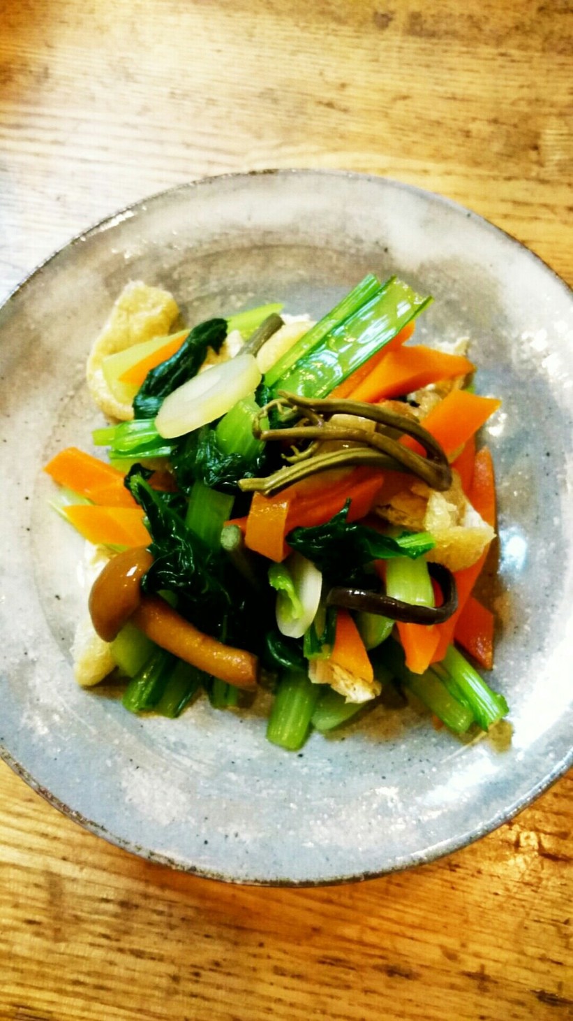 山菜と油揚げの小松菜のおひたしの画像