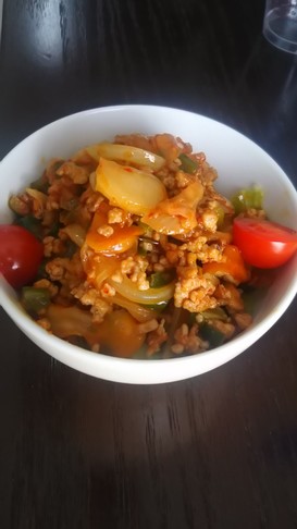 ひき肉とキムチの簡単☆どんぶり