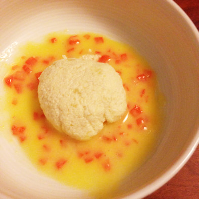 【離乳食中期】豆腐茶巾のコーンソースがけの写真