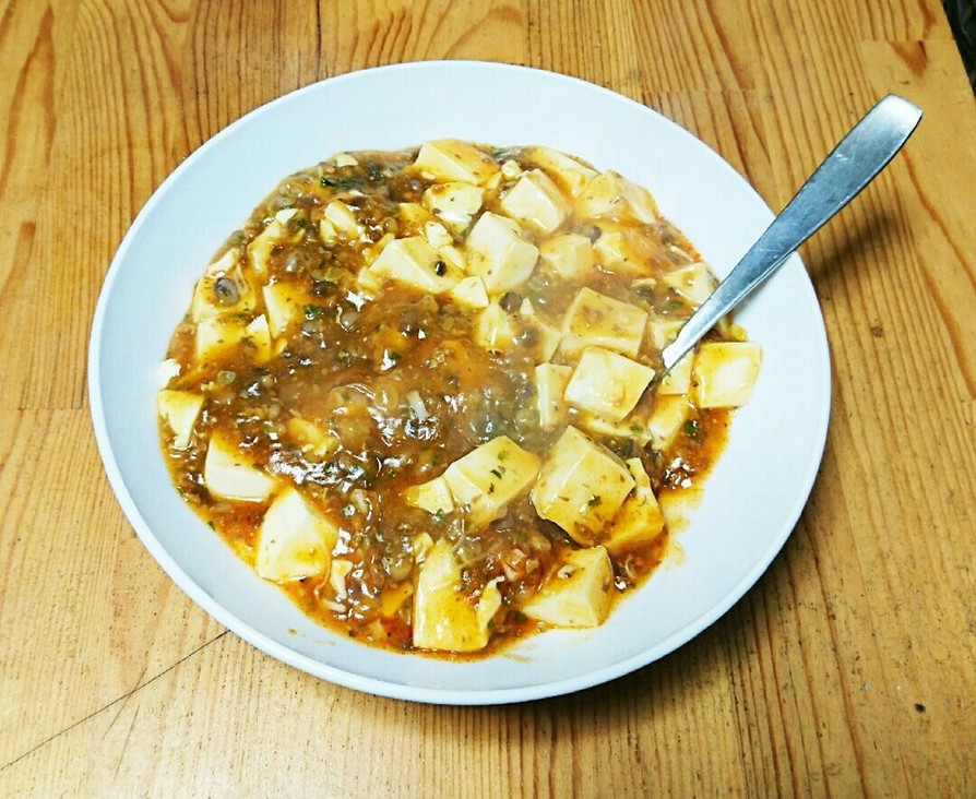 小豆スープのあずきで麻婆豆腐の画像