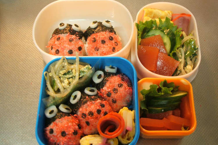 幼稚園のキャラ弁 てんとう虫 レシピ 作り方 By タロナツ クックパッド 簡単おいしいみんなのレシピが354万品