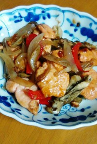 鮭のバルサミコ酢炒め(減塩レシピ）