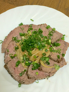 電子レンジで簡単・和風ローストビーフ