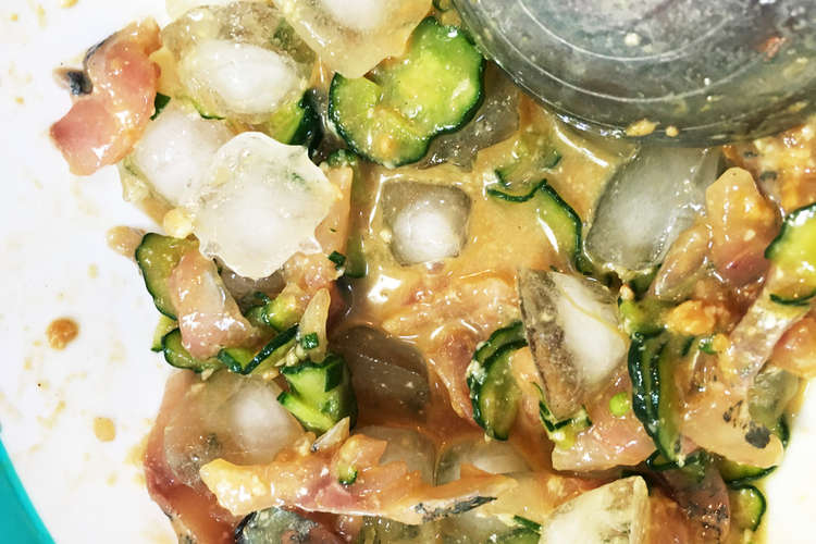 刻んで混ぜるだけで旨い アジ刺身の冷汁 レシピ 作り方 By 料理人花吉 クックパッド 簡単おいしいみんなのレシピが354万品