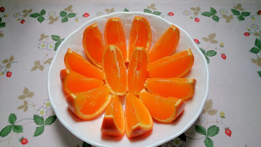 食べやすい！！オレンジの切り方(^ー^)の画像