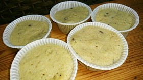 あずきスープのあずきで簡単蒸しパン♪