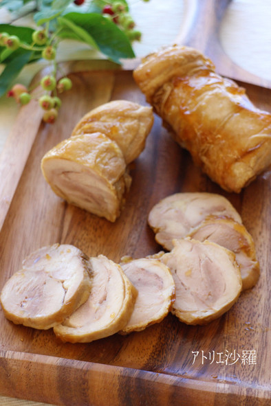 照り焼き味チャーシュー風✿鶏もも肉ロールの写真