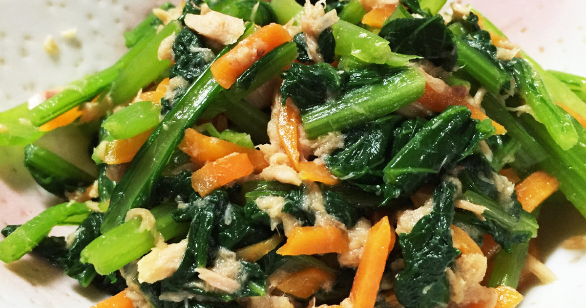 簡単に♡小松菜と人参とツナの和え物 by ☆適当母ちゃん☆ 【クックパッド】 簡単おいしいみんなのレシピが350万品