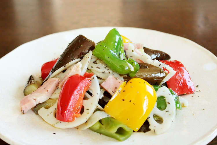 シャキと レンコンとパプリカのハーブ炒め レシピ 作り方 By メトレフランセ クックパッド 簡単おいしいみんなのレシピが360万品