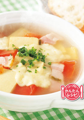 高野豆腐のトマトチーズスープ