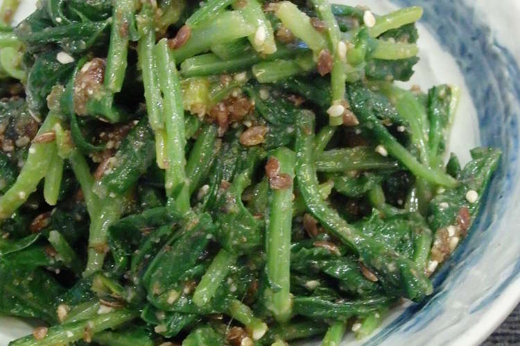 ヘルシー 法蓮草の胡麻 亜麻の実和え レシピ 作り方 By プユプユ クックパッド
