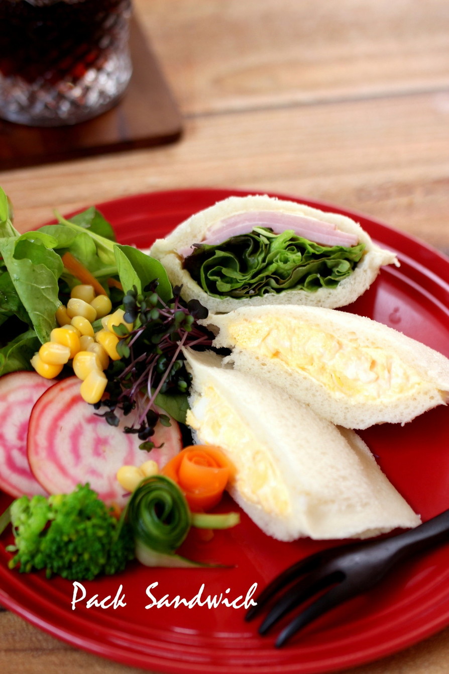 レンジで完成☆卵サラダのパックサンドの画像