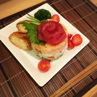 寿司ケーキの写真