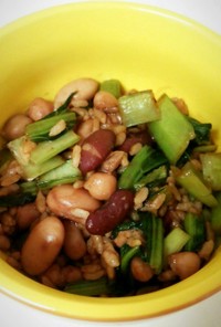 アンチエイジング♡４種の豆と小松菜の御飯