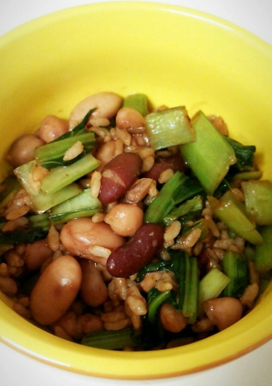 アンチエイジング♡４種の豆と小松菜の御飯の画像