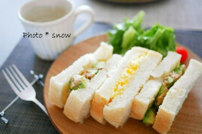 10分簡単♡アボカドとツナのサンドイッチの写真