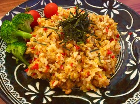 スタミナ不足時に!玄米納豆チャーハン♡