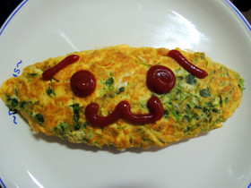 シンプルな豆苗オムレツ