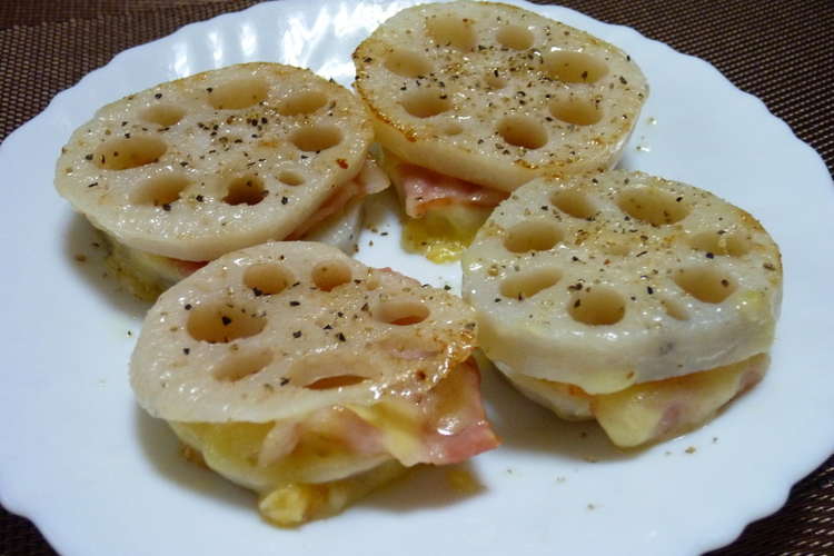 レンコンのチーズ ベーコン焼き レシピ 作り方 By ｈｉｄｅ ｓキッチン クックパッド