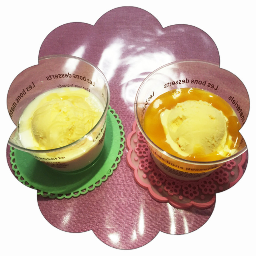 週末デザート♡ヨーグルト&アイスクリームの画像